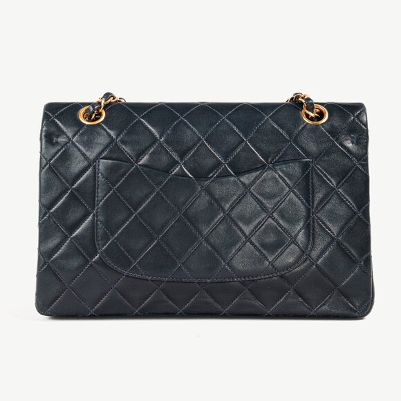 Chanel Navy Lambskin Leather Classic Medium Double Flap Shoulder Bag - Picture 4 of 16